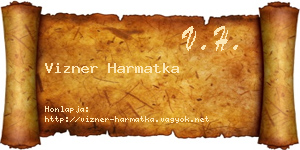 Vizner Harmatka névjegykártya